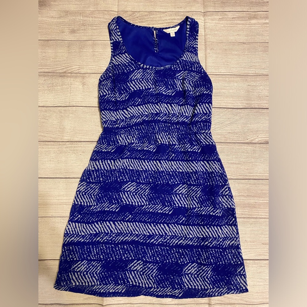 Charming Charlie Blue and white dress with peep hole back